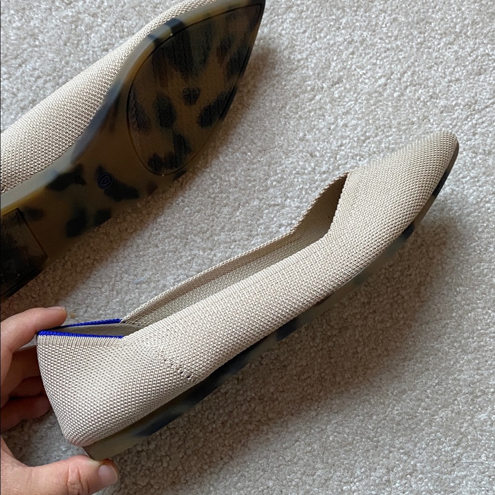 ROTHY'S "The Point" Knit Flats Size 8W Beige Comfort - Picture 9 of 10